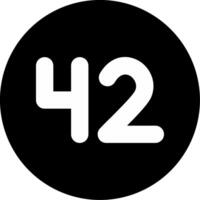 Forty two Circle Inverted Icon vector