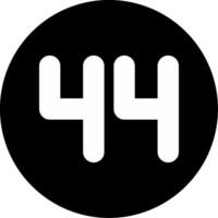 Forty four Circle Inverted Icon vector