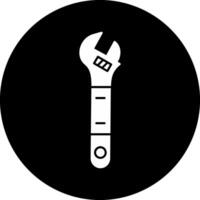 Adjustable Wrench Circle Inverted Icon vector