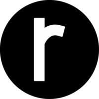 Small r Icon vector
