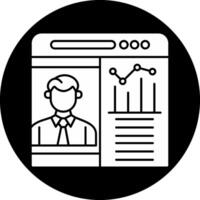 OnCircle Inverted Web Presentation Circle Inverted Icon vector
