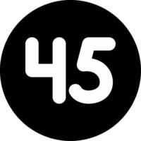 Forty five Circle Inverted Icon vector