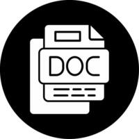 DOC File Circle Inverted Icon vector