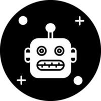 Robot Circle Inverted Icon vector
