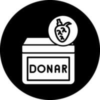 Heart Donar Circle Inverted Icon vector