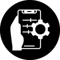Setting Circle Inverted Icon vector
