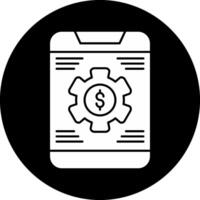 Banking App Settings Circle Inverted Icon vector