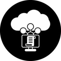 Cloud Service Circle Inverted Icon vector