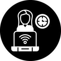 Working Circle Inverted Icon vector