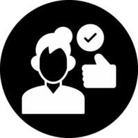 Work Done Circle Inverted Icon vector
