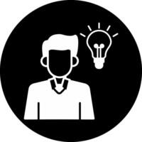 Idea Circle Inverted Icon vector