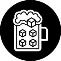 Cold Beer Circle Inverted Icon vector