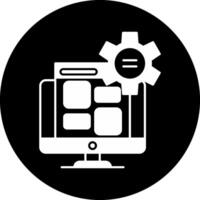 Website Builder Circle Inverted Icon vector