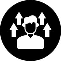 Level Up Circle Inverted Icon vector