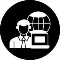 Remotely Working Circle Inverted Icon vector
