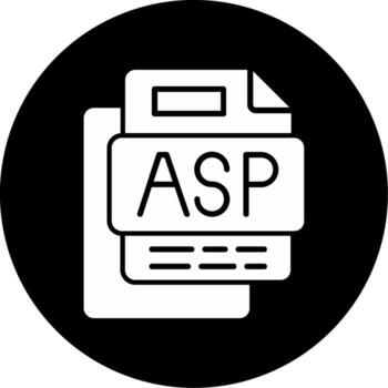 ASP File Circle Inverted Icon vector