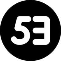 Fifty three Circle Inverted Icon vector