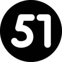 Fifty one Circle Inverted Icon vector