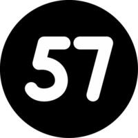 Fifty seven Circle Inverted Icon vector