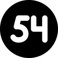 Fifty four Circle Inverted Icon vector