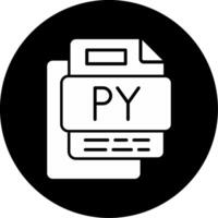 PY File Circle Inverted Icon vector