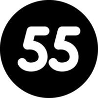 Fifty five Circle Inverted Icon vector