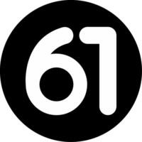 Sixty one Circle Inverted Icon vector