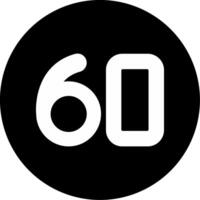 Sixty Circle Inverted Icon vector