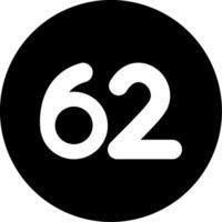 Sixty two Circle Inverted Icon vector
