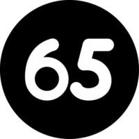 Sixty five Circle Inverted Icon vector
