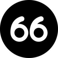 Sixty six Circle Inverted Icon vector