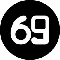 Sixty nine Circle Inverted Icon vector