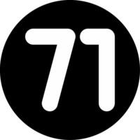 Seventy one Circle Inverted Icon vector