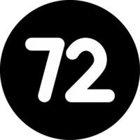 Seventy two Circle Inverted Icon vector