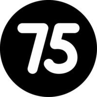 Seventy five Circle Inverted Icon vector