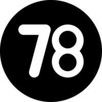 Seventy eight Circle Inverted Icon vector