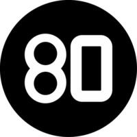 Eighty Circle Inverted Icon vector