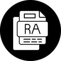 RA File Circle Inverted Icon vector