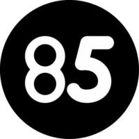 Eighty five Circle Inverted Icon vector
