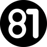Eighty one Circle Inverted Icon vector