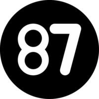 Eighty seven Circle Inverted Icon vector