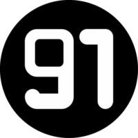 Ninety one Circle Inverted Icon vector