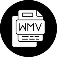 Wmv File Circle Inverted Icon vector