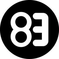 Eighty three Circle Inverted Icon vector