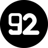 Ninety two Circle Inverted Icon vector