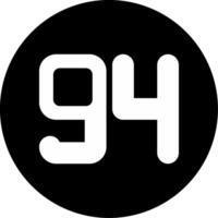 Ninety four Circle Inverted Icon vector