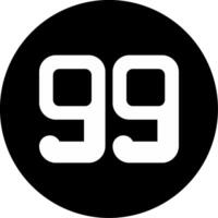 Ninety nine Circle Inverted Icon vector