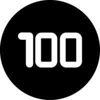 One hundred Circle Inverted Icon vector