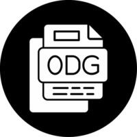 Odg File Circle Inverted Icon vector
