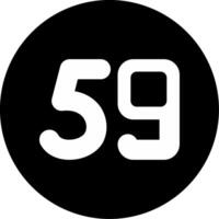 Fifty nine Circle Inverted Icon vector